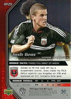 2005 Upper Deck MLS - Rookie Flashbacks #RF25 Josh Gros Back