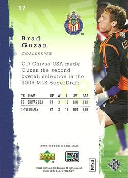 2006 Upper Deck MLS #17 Brad Guzan Back