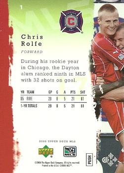 2006 Upper Deck MLS #1 Chris Rolfe Back