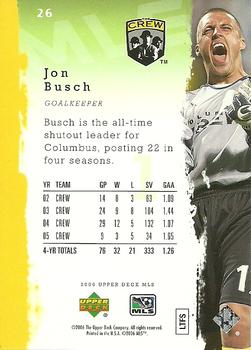 2006 Upper Deck MLS #26 Jon Busch Back