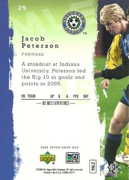 2006 Upper Deck MLS #29 Jacob Peterson Back