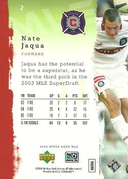 2006 Upper Deck MLS #2 Nate Jaqua Back