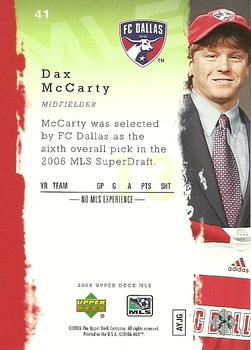 2006 Upper Deck MLS #41 Dax McCarty Back