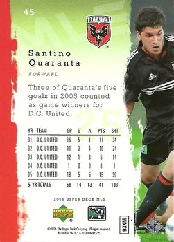 2006 Upper Deck MLS #45 Santino Quaranta Back