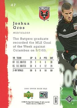 2006 Upper Deck MLS #47 Josh Gros Back