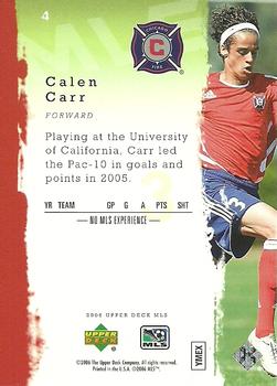 2006 Upper Deck MLS #4 Calen Carr Back