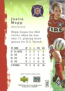 2006 Upper Deck MLS #5 Justin Mapp Back
