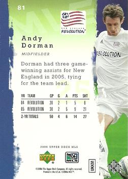 2006 Upper Deck MLS #81 Andy Dorman Back