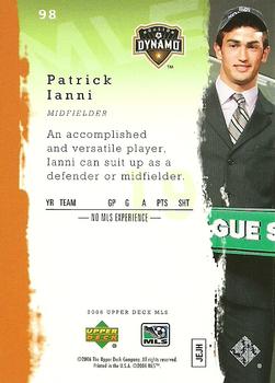 2006 Upper Deck MLS #98 Patrick Ianni Back