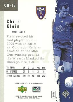 2006 Upper Deck MLS - Champions #CH-18 Chris Klein Back