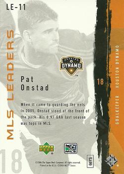 2006 Upper Deck MLS - Leaders #LE-11 Pat Onstad Back