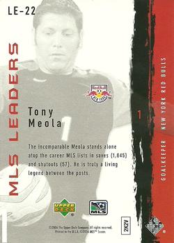 2006 Upper Deck MLS - Leaders #LE-22 Tony Meola Back