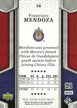 2007 Upper Deck MLS #14 Francisco Mendoza Back