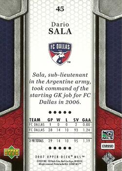 2007 Upper Deck MLS #45 Dario Sala Back