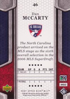 2007 Upper Deck MLS #46 Dax McCarty Back