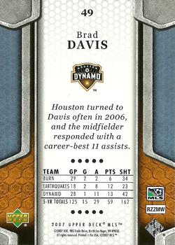 2007 Upper Deck MLS #49 Brad Davis Back