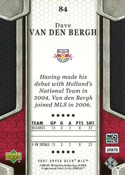 2007 Upper Deck MLS #84 Dave van den Bergh Back