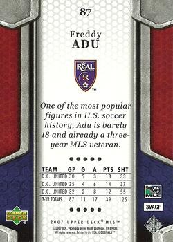 2007 Upper Deck MLS #87 Freddy Adu Back