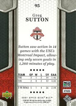 2007 Upper Deck MLS #95 Greg Sutton Back
