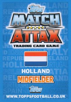 2012 Topps Match Attax Eurostars #93 Wesley Sneijder Back
