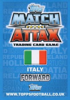 2012 Topps Match Attax Eurostars #108 Giampaolo Pazzini Back