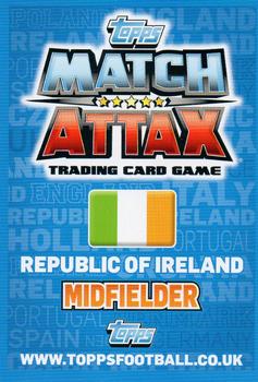 2012 Topps Match Attax Eurostars #140 Aiden McGeady Back