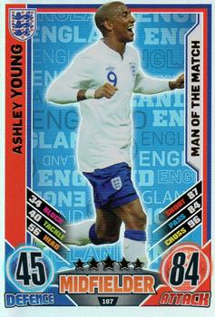 2012 Topps Match Attax Eurostars #187 Ashley Young Front