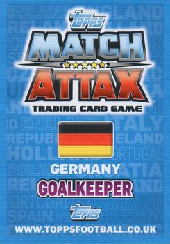 2012 Topps Match Attax Eurostars #191 Manuel Neuer Back