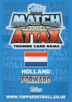 2012 Topps Match Attax Eurostars #195 Robin Van Persie Back