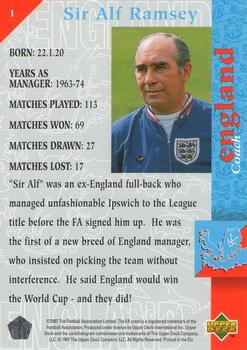 1998 Upper Deck England #1 Sir Alf Ramsey Back