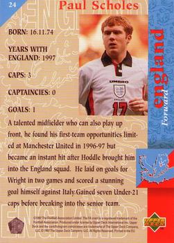 1998 Upper Deck England #24 Paul Scholes Back