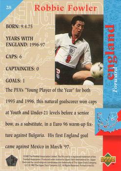 1998 Upper Deck England #28 Robbie Fowler Back