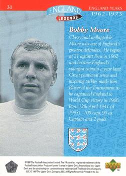 1998 Upper Deck England #31 Bobby Moore Back