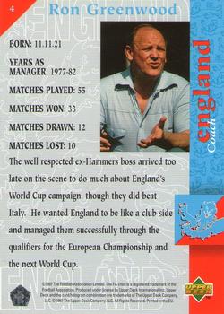 1998 Upper Deck England #4 Ron Greenwood Back