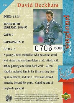 1998 Upper Deck England #86 David Beckham Back