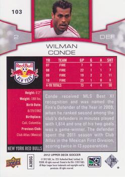 2012 Upper Deck MLS #103 Wilman Conde Back