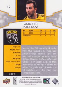 2012 Upper Deck MLS #10 Justin Meram Back
