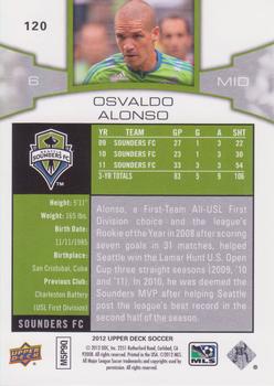 2012 Upper Deck MLS #120 Osvaldo Alonso Back