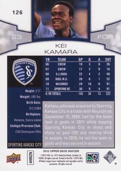 2012 Upper Deck MLS #126 Kei Kamara Back
