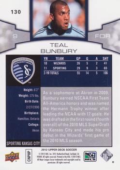 2012 Upper Deck MLS #130 Teal Bunbury Back