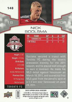 2012 Upper Deck MLS #148 Nick Soolsma Back