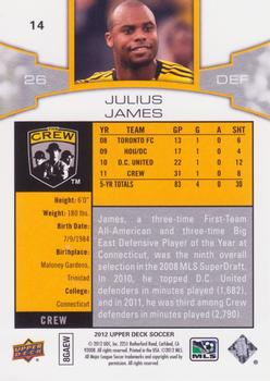 2012 Upper Deck MLS #14 Julius James Back