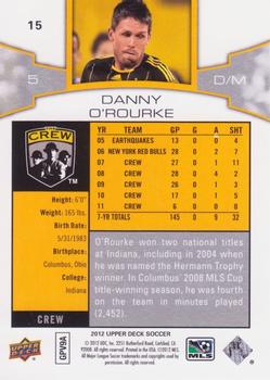 2012 Upper Deck MLS #15 Danny O'Rourke Back
