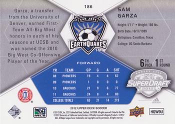 2012 Upper Deck MLS #186 Sam Garza Back