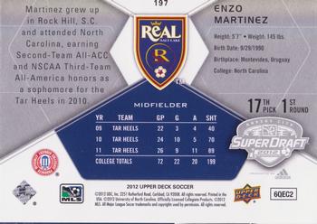 2012 Upper Deck MLS #197 Enzo Martinez Back