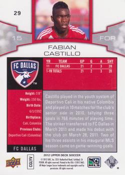 2012 Upper Deck MLS #29 Fabian Castillo Back