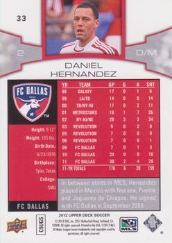 2012 Upper Deck MLS #33 Daniel Hernandez Back