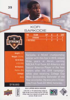 2012 Upper Deck MLS #39 Kofi Sarkodie Back