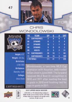 2012 Upper Deck MLS #47 Chris Wondolowski Back