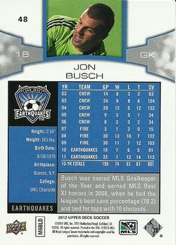 2012 Upper Deck MLS #48 Jon Busch Back